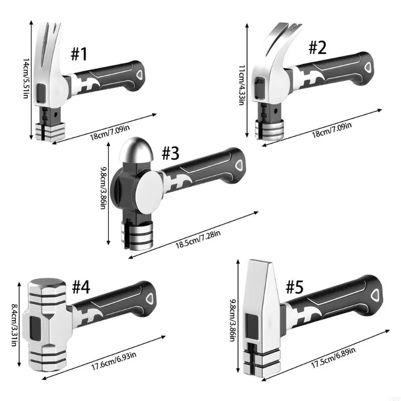 G99F Profesjonalny mały młot paznokci ośmiokątny młot pazurowy Multifunkcyjny Auto naprawa młot paznokci z magnetycznym do