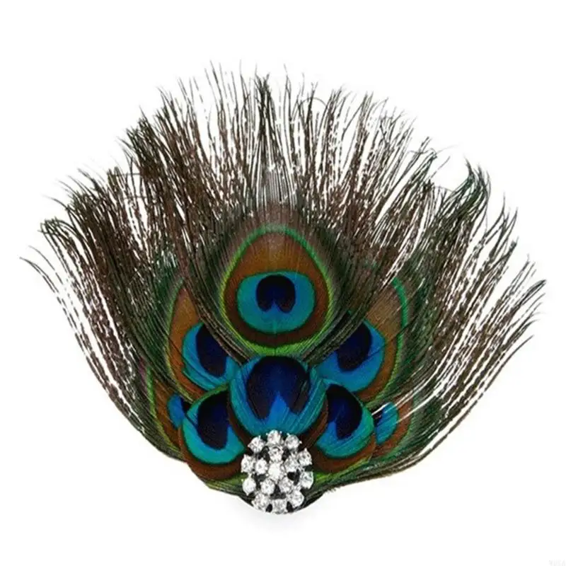 W0YA 1920S Fascinator Rhinestones Clip pour femmes accessoires casque clapage pour fête cosplay