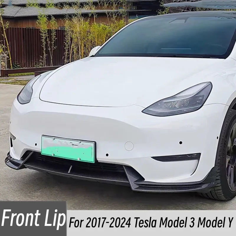 

Для 2017-2024 Tesla модель 3 модель Y 3 шт./комплект Автомобильный передний бампер губа подбородок спойлер разделитель диффузор аксессуары Запчасти