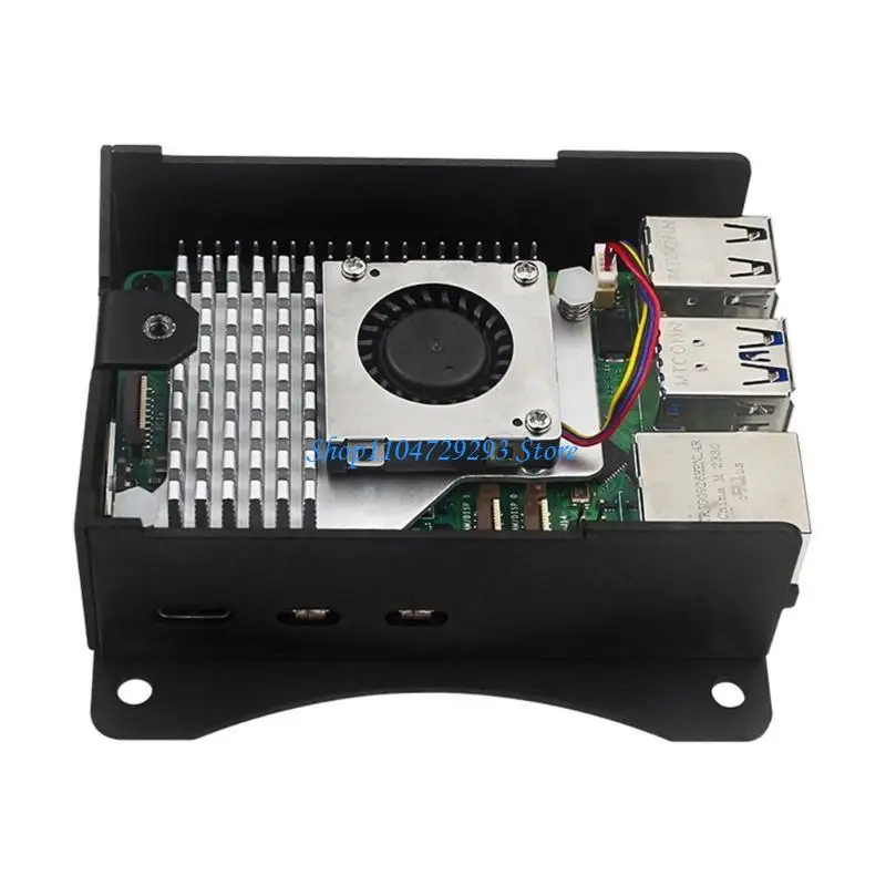 Y2GD Mesh-Gehäuse, robustes Metallgehäuse aus Aluminiumlegierung mit Lüfter und Kühlkörper für RPI 5