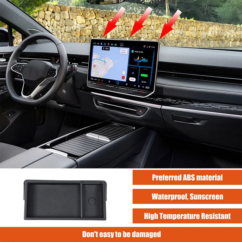 For Volkswagen ID.7 ID7 2023-2025 Car Center Screen Storage Box Dashboard Organizer Place Holder Tissue Box Auto Accessories