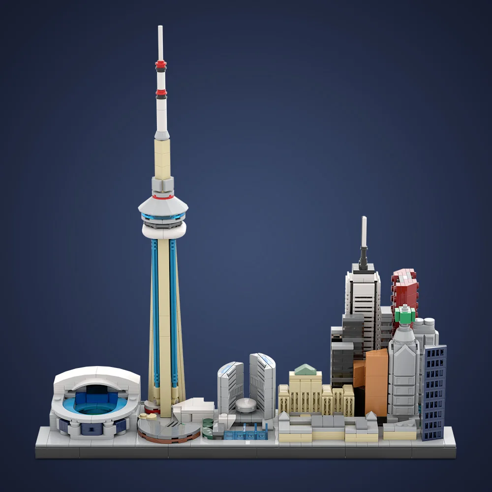 

Gobricks MOC City of Toronto Skyline Building Blocks Model City of Toronto Skyline Architecture Street View Bricks Assembly Toys