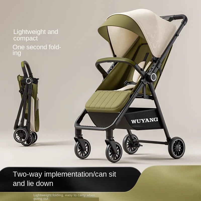 

Lightweight Baby Stroller can lie down and sit Easy to Collect the Child Two-way Push Travel Stroller Four Wheels Solid