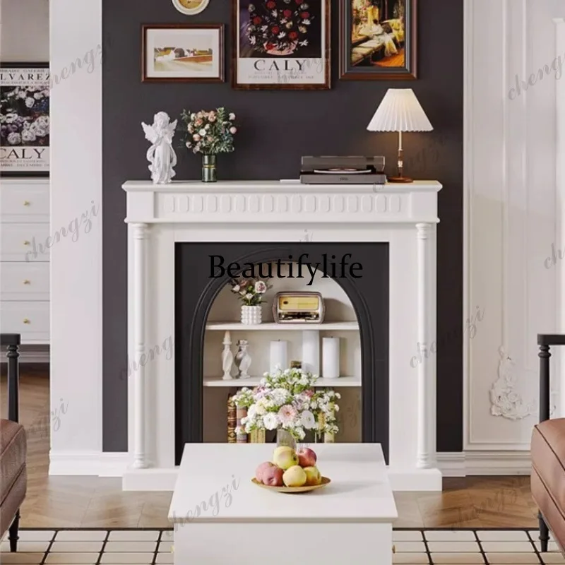 French retro living room fireplace decorative cabinet ornament porch wall home hall decorative cabinet