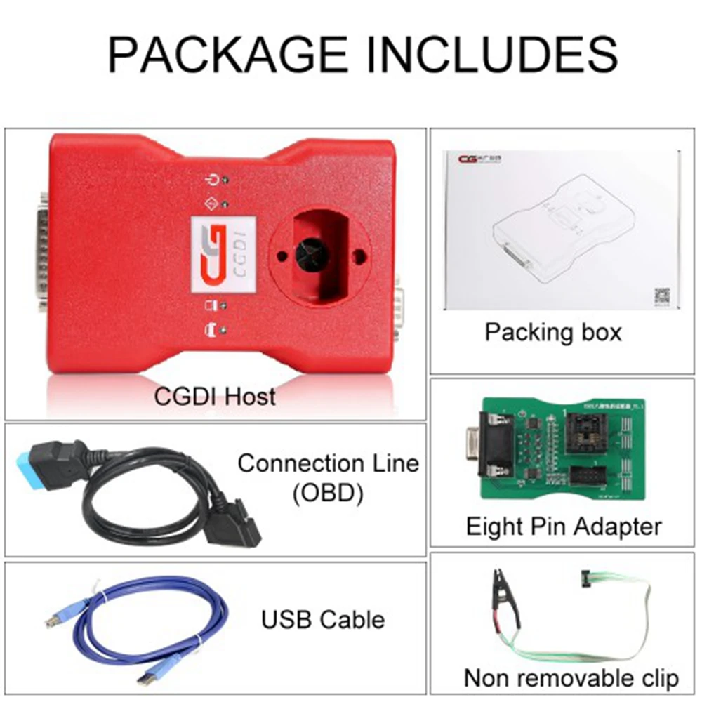 Newest Professional CGDI Prog For BMW MSV80 FEM/EDC 3 IN 1 Function Auto Key Programmer+Diagnosis+IMMO Security Free 8 Foot Clip