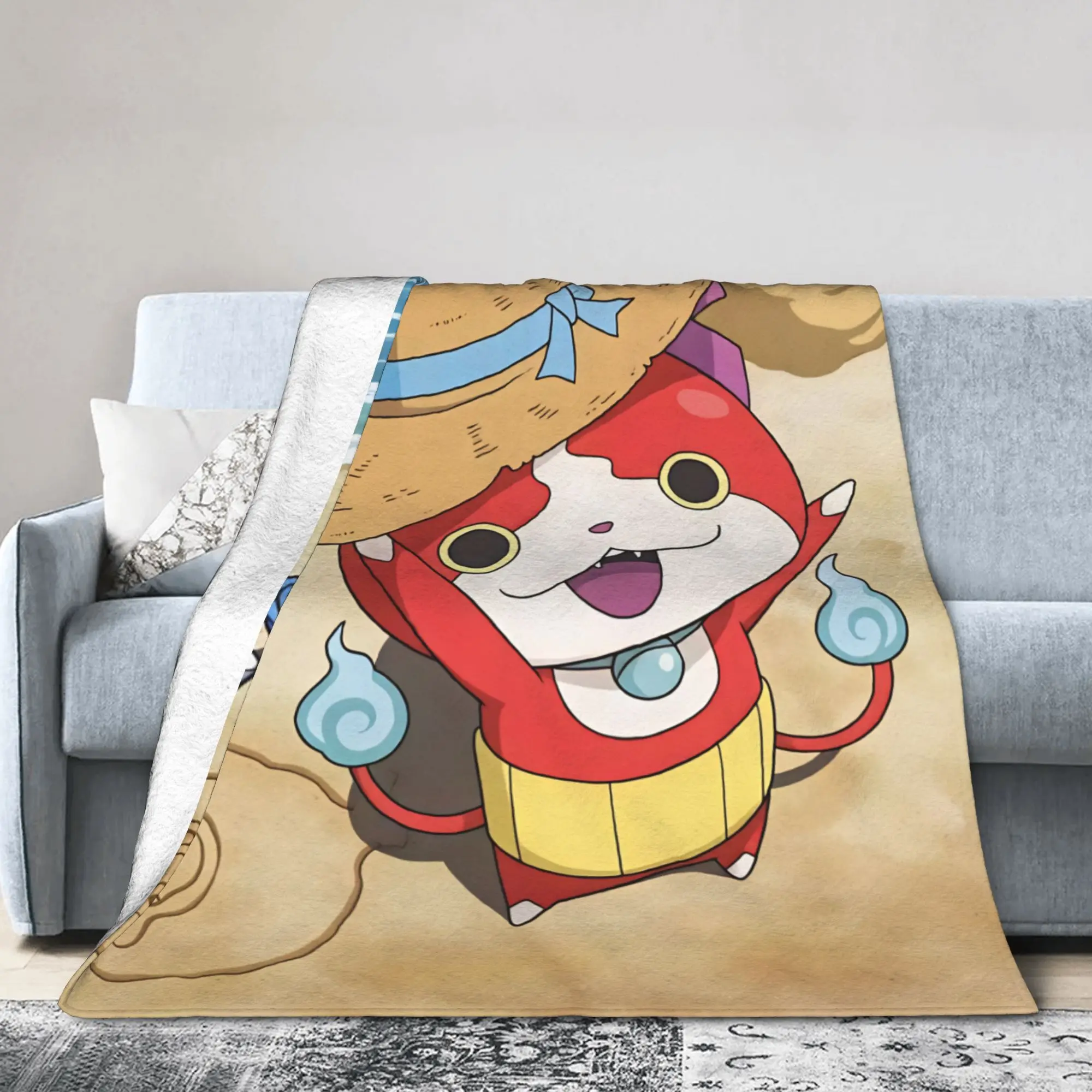 Yokai Watchs  Flannel Blanket Spring  Super Soft Bedding Throws for Boy Girl Outdoor Funny Bedspread Sofa Bed Cover