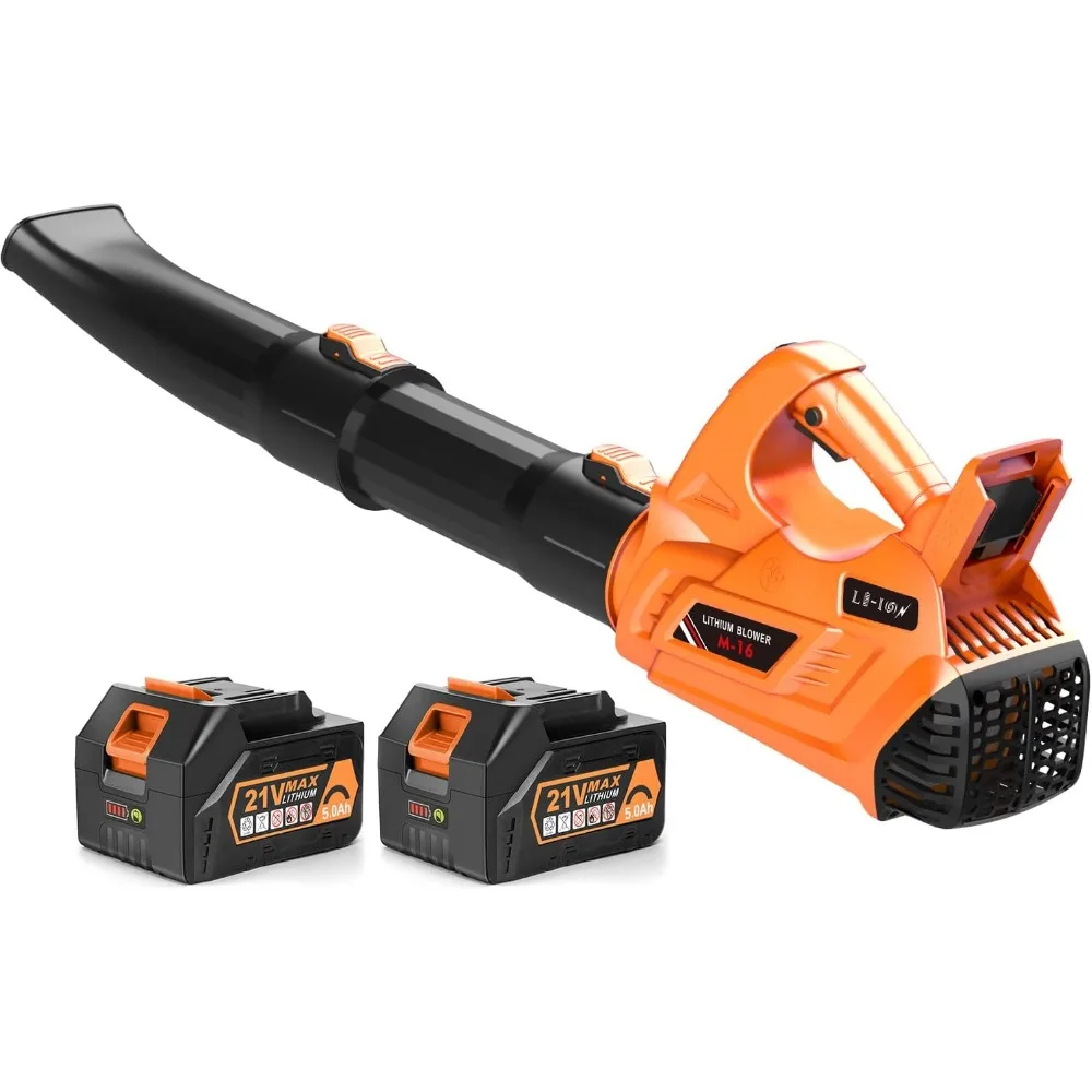 

Leaf Blower - 320CFM 180MPH 21V Leaf Blower Cordless with 2 X 5.0 Ah Battery & Charger, Electric Leaf Blower Battery