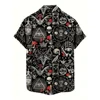 3D Printed Men's Hawaiian Shirt with Skull Design