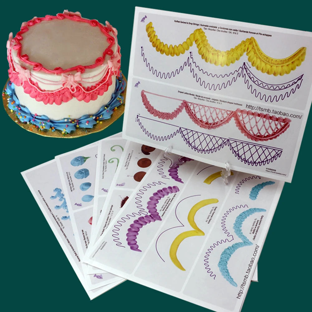 23 Sheet Cake Decorating Practice Board DIY Cream Decorating Drawings Icing Piping Nozzles Practice Drawings Baking Supplies