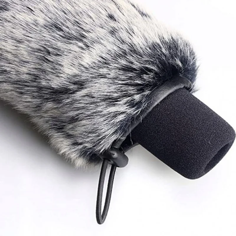 2 Pack Outdoor Sponge Cover Mic Furry Fur Sleeve Windscreen Windshield Wind Muff Soft Comfortable For Microphones Recording