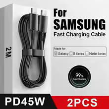 2PCS PD 45W USB C Cable for Samsung Galaxy Series