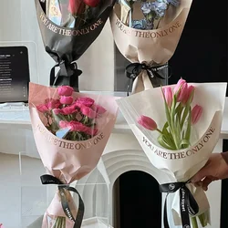 10pcs Valentine's Day Paper Flower Bouquet Waterproof Flower Bag Rose Bag Flower Bag Material