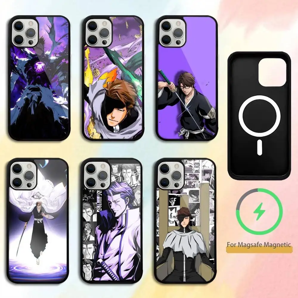 

Anime B-Bleachs Aizen Sosuke Phone Case For iPhone 17,16,15,14,13,Pro,Max,Plus,Magnetic For Magsafe Wireless Charging