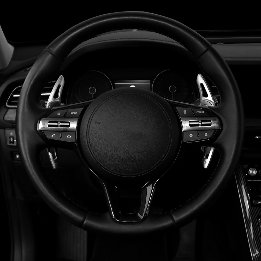 Fit For Kia Cadenza K7 2020 LHD/RHD 2PCS Aluminum Carbon Fiber Car Steering Wheel Shift Paddle Cover Interior Accessories
