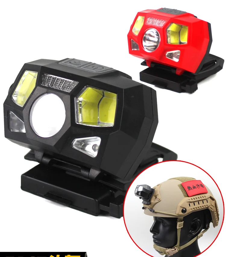 Tactical Helmet Headlamps  Strong light Waterproof  Signal light USB Charging & MH PJ BJ Rescue Red helmet