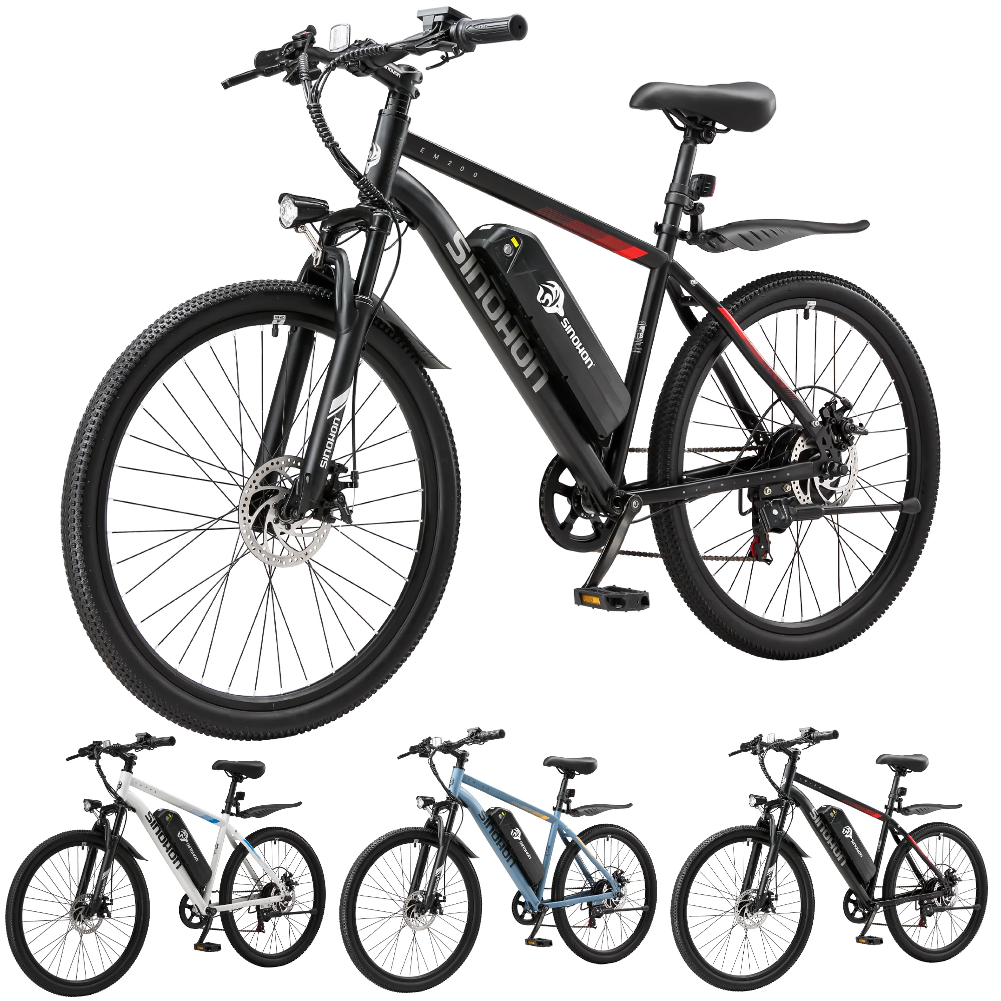 

Mountain Electric Bike Adults 500W Peak Motor 26'' Tires Front Suspension Electric Bicycle 25-37Miles 7-Speed Lightweight E-MTB