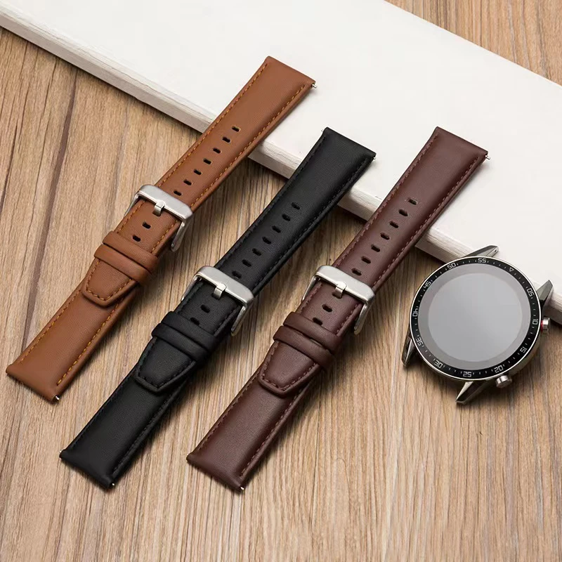 Leather Strap 22mm for Huawei Watch GT 2 GT3 Pro 46MM Watch Band Bracelet GT Runner 46mm Honor Magic 1 2 46mm Smart Watch Band