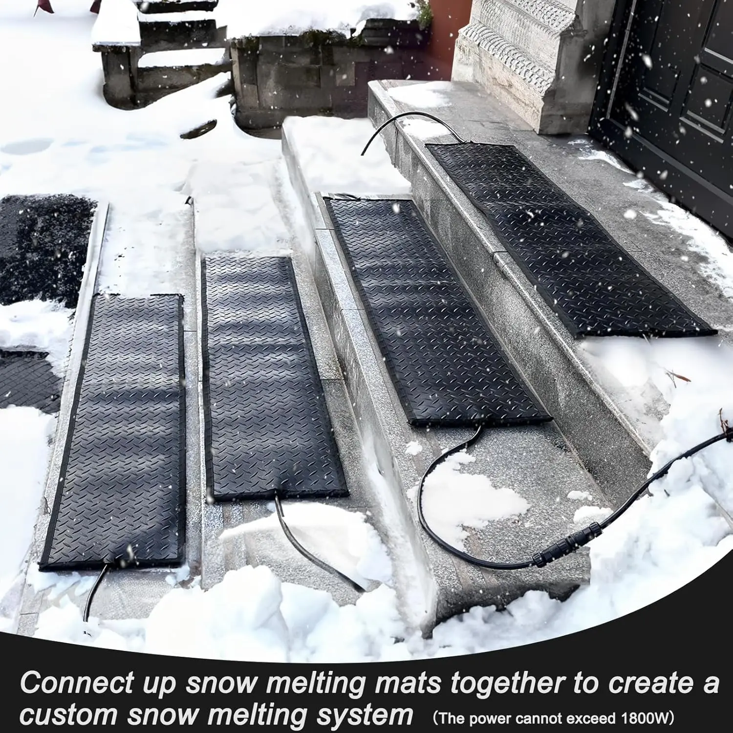 Walkway non-slip outdoor electric snow melting heating pad rubber heating driveway pad