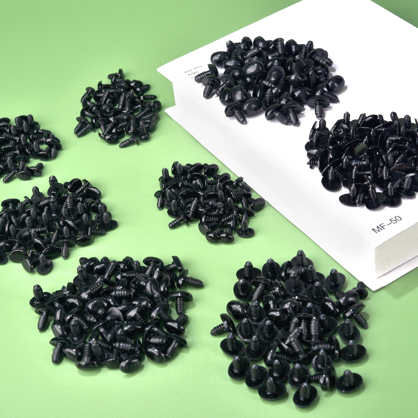 50pcs Doll Accessories Black Plastic Plush Safety Noses Amigurumi for DIY Funny Toy Eyes Noses Anima Accessories Crafts Making