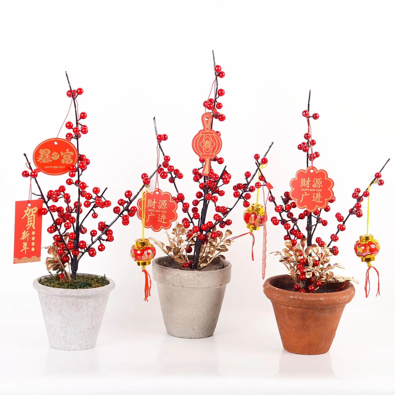 

Artificial Potted Flower Bonsai Lucky Character Pendants Planters Chinese New