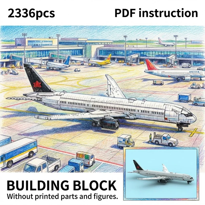 

Commercial Passenger Jet Airliner MOC with Red Leaf Tail Aviation Model for 245582 moc