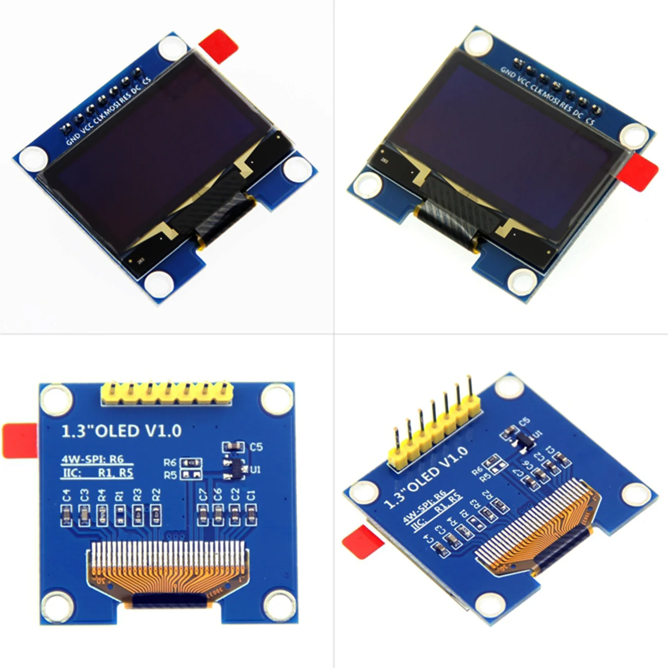 1.3 Inch OLED Module White/Blue SPI/IIC I2C Communication Color 128X64 Driver SH1106 4pin/7pin LCD Display Module