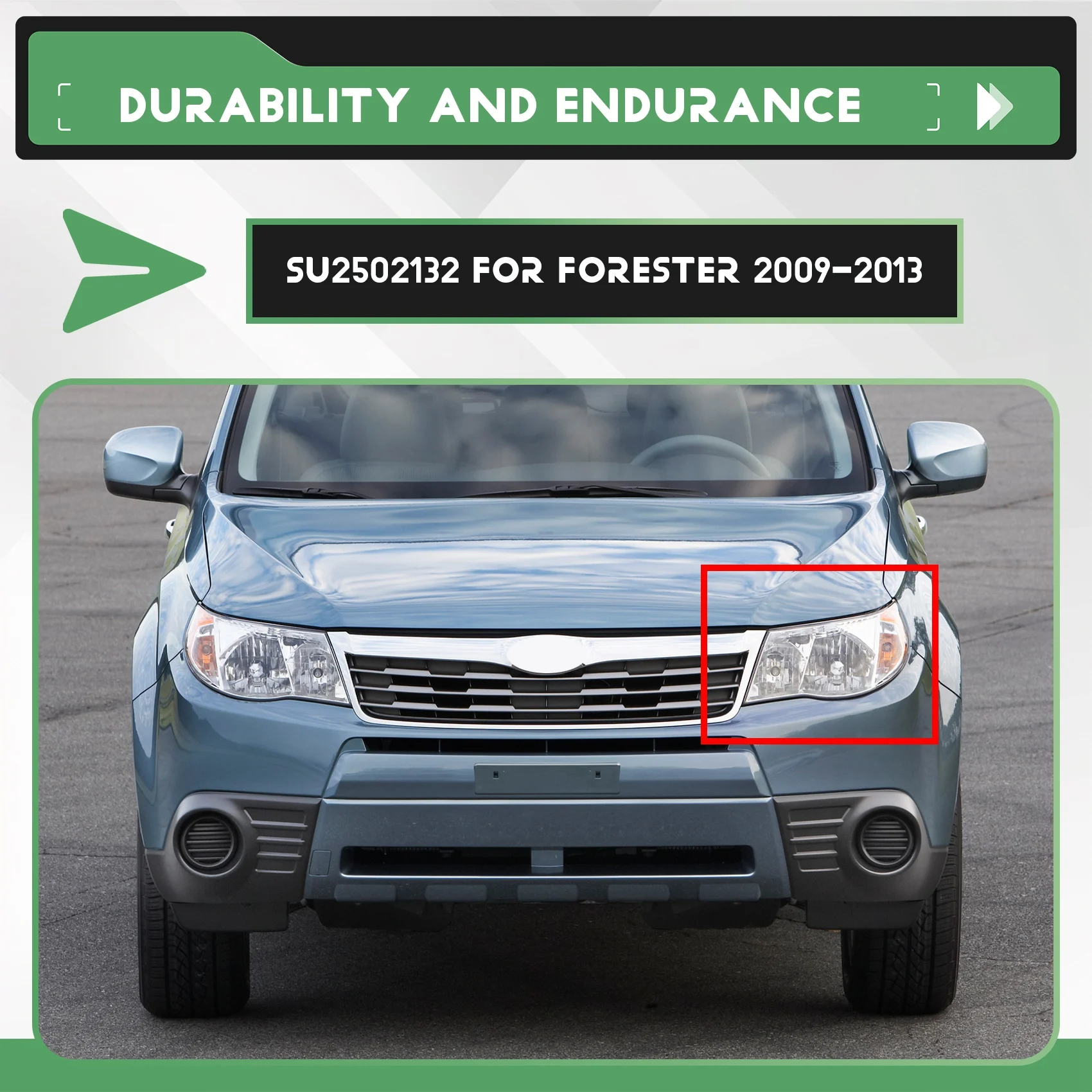 -BOFF couvercle de phare avant de voiture couvercle de phare d'abat-jour Transparent pour Subaru Forester 2009-2013