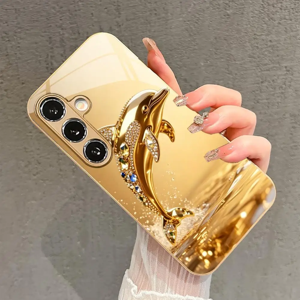 Gold phone case with luxury colored gold phone case suitable for Samsung Galaxy S26/S25 Plus/S24 Plus/S24 Ultra/S23 FE/S2