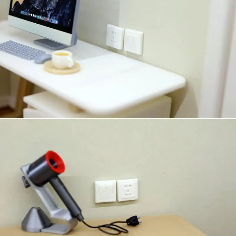 10PCS 1/12 인형 집 미니어처 가구 장면 소품 미니 스위치 및 소켓 모델 인형 장식 DIY 액세서리 장난감