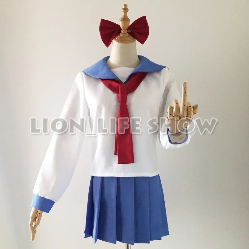 Pop Team Epic Popuko Pipimi Cosplay Costume School Uniform Complete Outfit