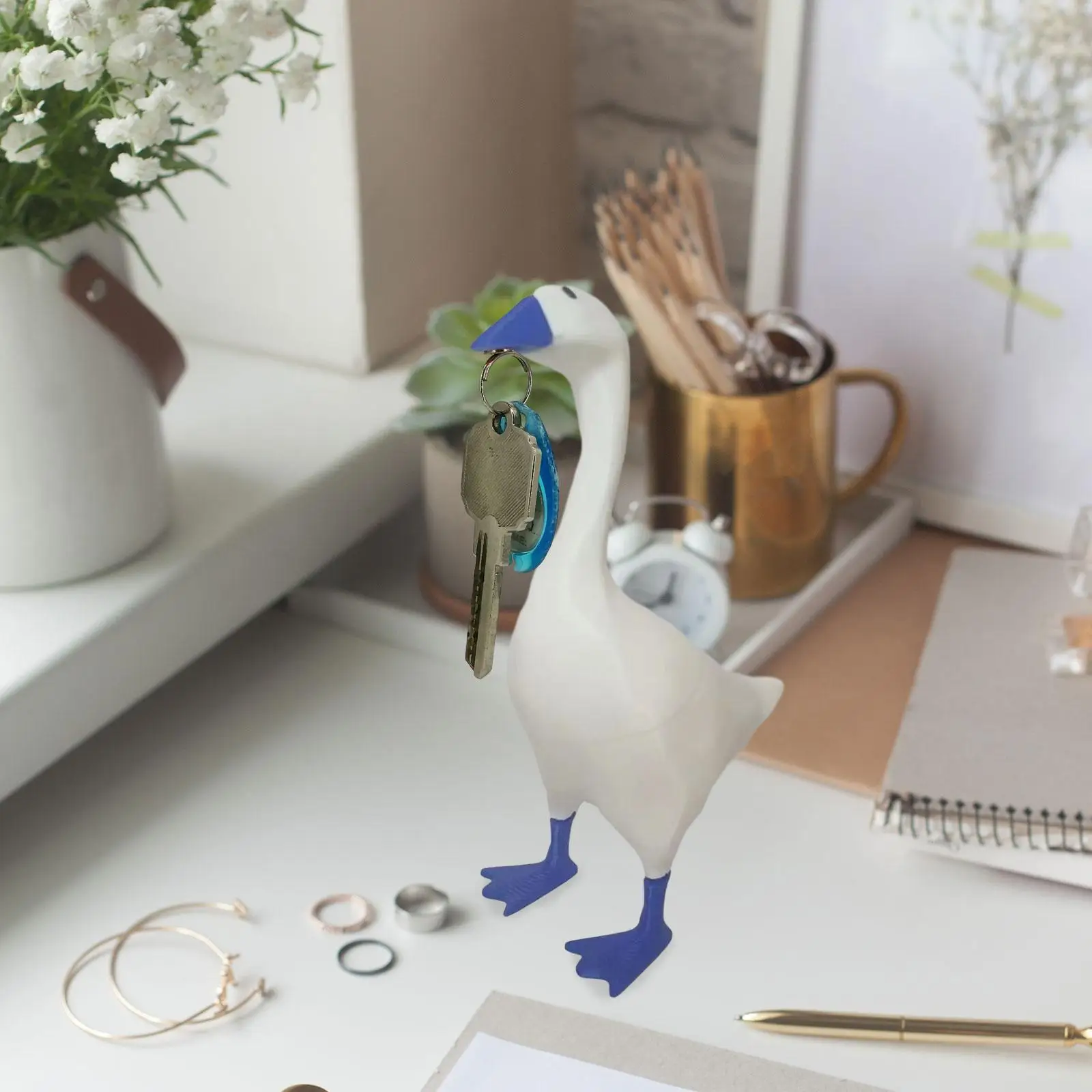 Goose Duck Key Holder Funny Goose Sculpture Home Decor for Office Table