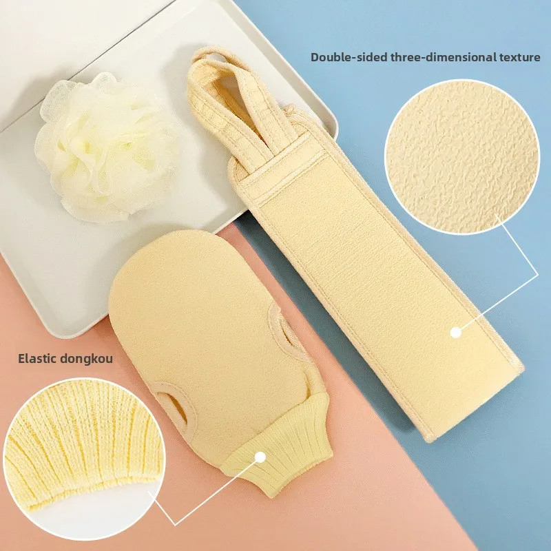 منتجات الاستحمام المنزلية للتقشير للرجال والنساء البالغين - قفازات الحمام، أجهزة تنظيف الظهر، إسفنجات الحمام، مقبض خلفي طويل #3