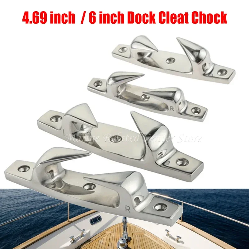 4.69inch /6inch Anchoring Mooring Cleats Left Right 316 Stainless Steel Fairlead Mooring Line Yacht Rope Cleat Hardware