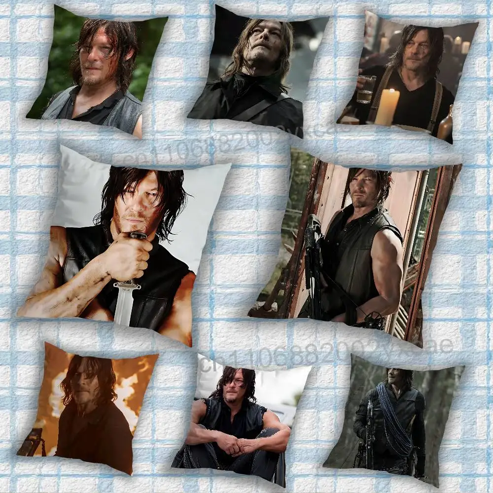 COOL Daryl T-The Walking Dead Pillow Case Square Double-Sided Printing Short Plush Sofa Cushion Cover Bedroom Bedside Pillow
