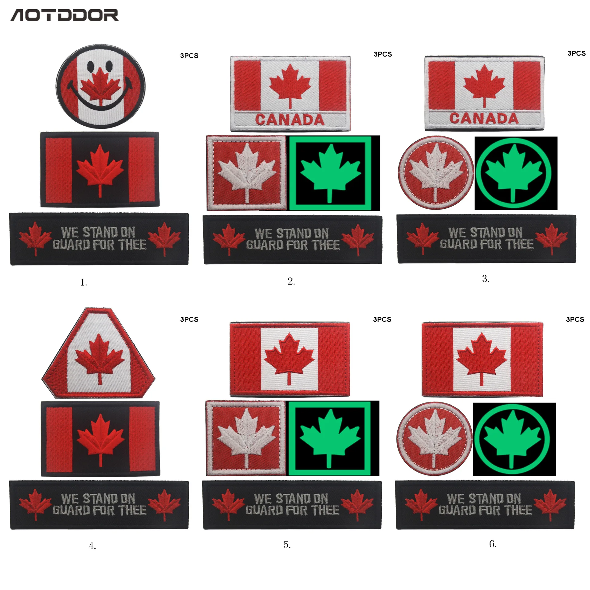 Canadian Flag Quebec Flag Embroidered Armband Badge Embroidered Patches for Clothing Military Patch Patches on Clothes Sewing