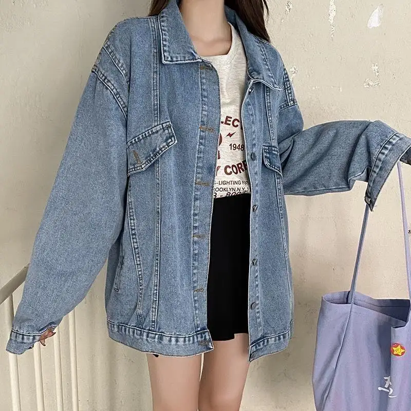 ​ 2025年春秋新作 レディースデニムジャケット ボーイフレンド風 ルーズ ハラジュクデザイン 個性的 ミドル丈 カジュアル オールマッチ アウターウェア ​