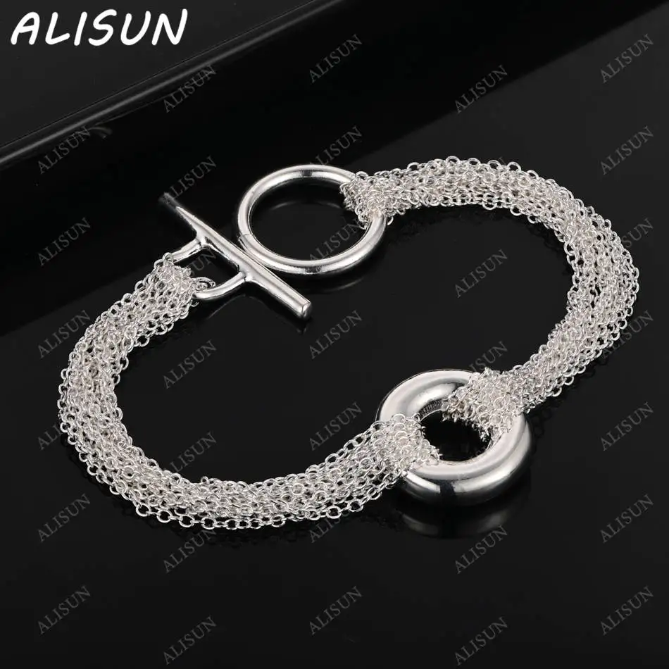 

ALISUN 925 Sterling Silver Bracelets For Women Wedding Party Gifts Fashion Accessories Fine Jewelry