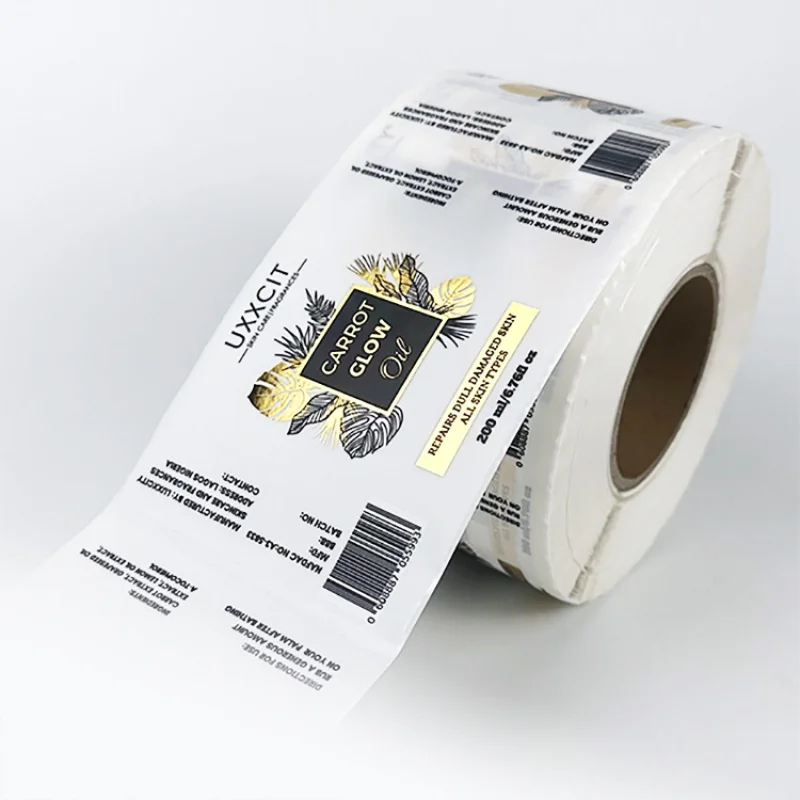 

Customized productCustom Printed Logo Self Adhesive Waterproof Vinyl Gold Foil Packaging Roll Label Stickers