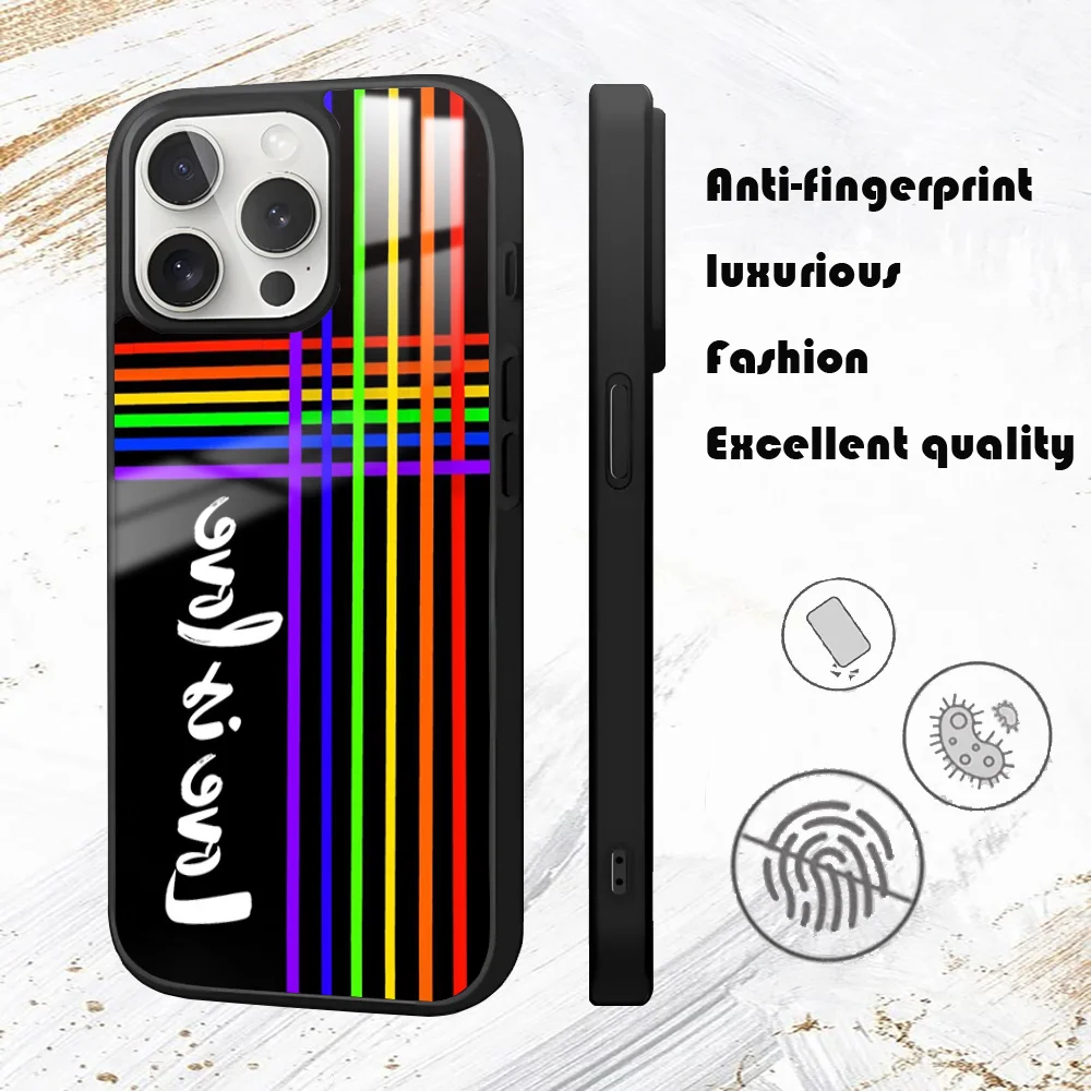 Gay Lesbian LGBT Rainbow Phone Case For iPhone 16 15 14 13 12 11 Pro Max Plus Mini PC Mirror Fashion  phone case