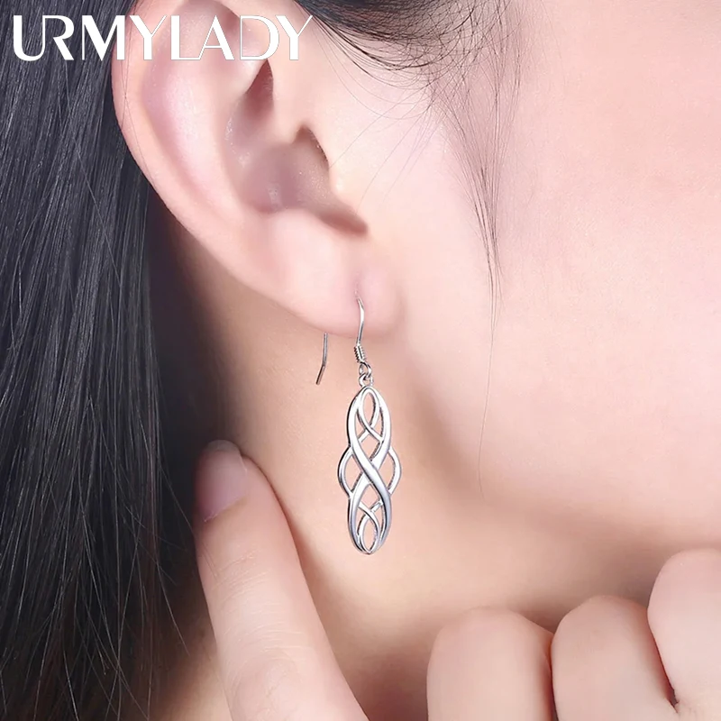 

Selling party 925 Sterling Silver Earrings for Women Fine Jewelry Valentine's Day Gift Exquisite drop