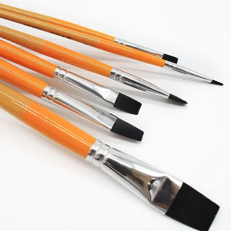 

Набор из 6 кистей для рисования: акриловые, нейлоновые, черные, плоские, для масляной живописи, гуаши, акварели, для школы и творчества