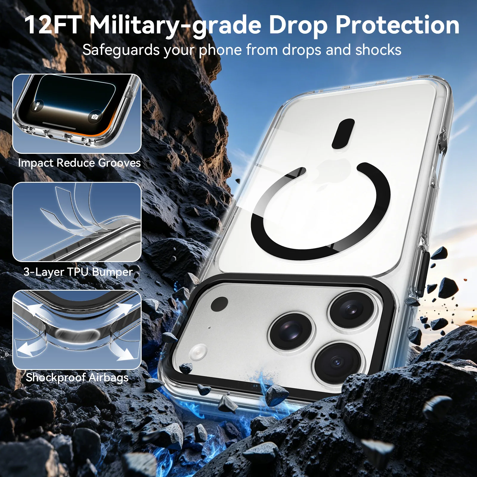 Für iPhone 18 Pro Max Hülle Magnetische Schutzhülle PC+TPU Schutz für iPhone 17 Pro Max 18 Pro 17 Pro Cover – Detail 3