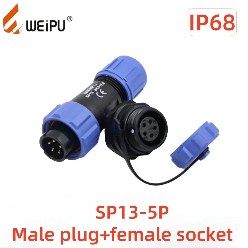 WEIPU موصل مقاوم للماء SP13 IP68 كابل مقاوم للماء التوصيل المقبس في الهواء الطلق مختومة معدات مقاومة للماء موصل 2P3P4P5P6P7P9P #6