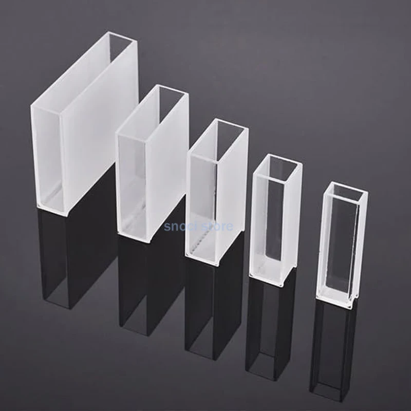 Glass Cuvette 5mm/10mm/20mm/50mm Use For Spectral Analysis Experiment， Double-sided Transparent Glass Pool，722/751cuvette，10Pcs