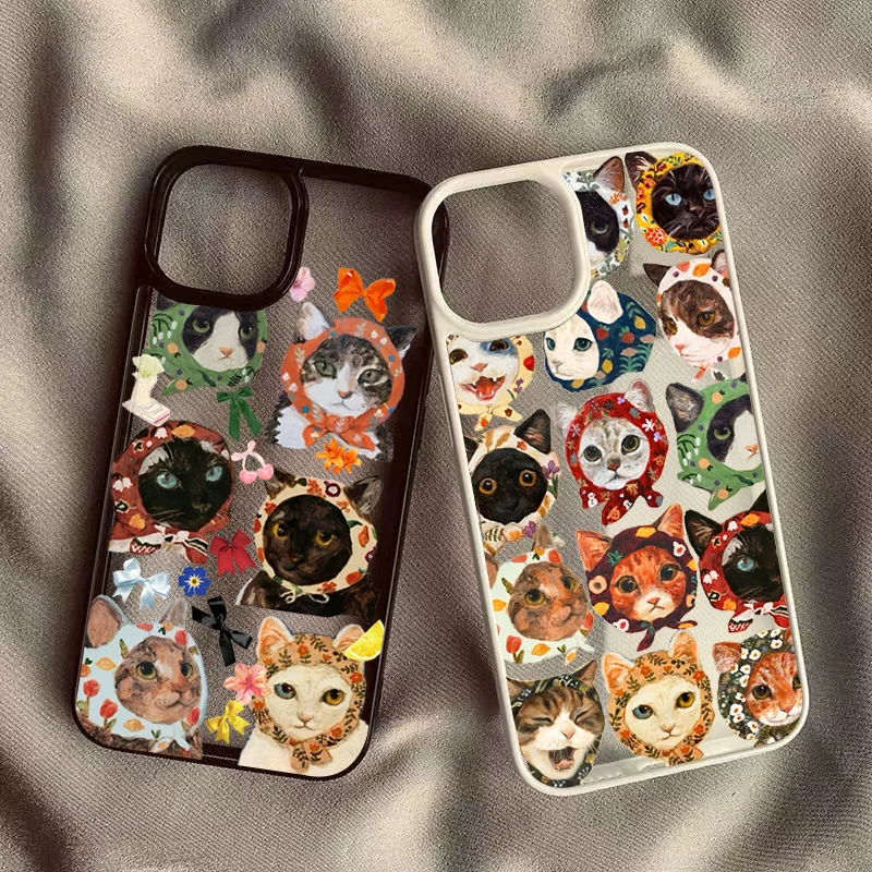 Colorful Cat Design Phone Case For Xiaomi Redmi 14C 13C 12C 4G Poco X6 X5 Pro Redmi Note 12 11 13 Pro Plus 5G Silicone Cover