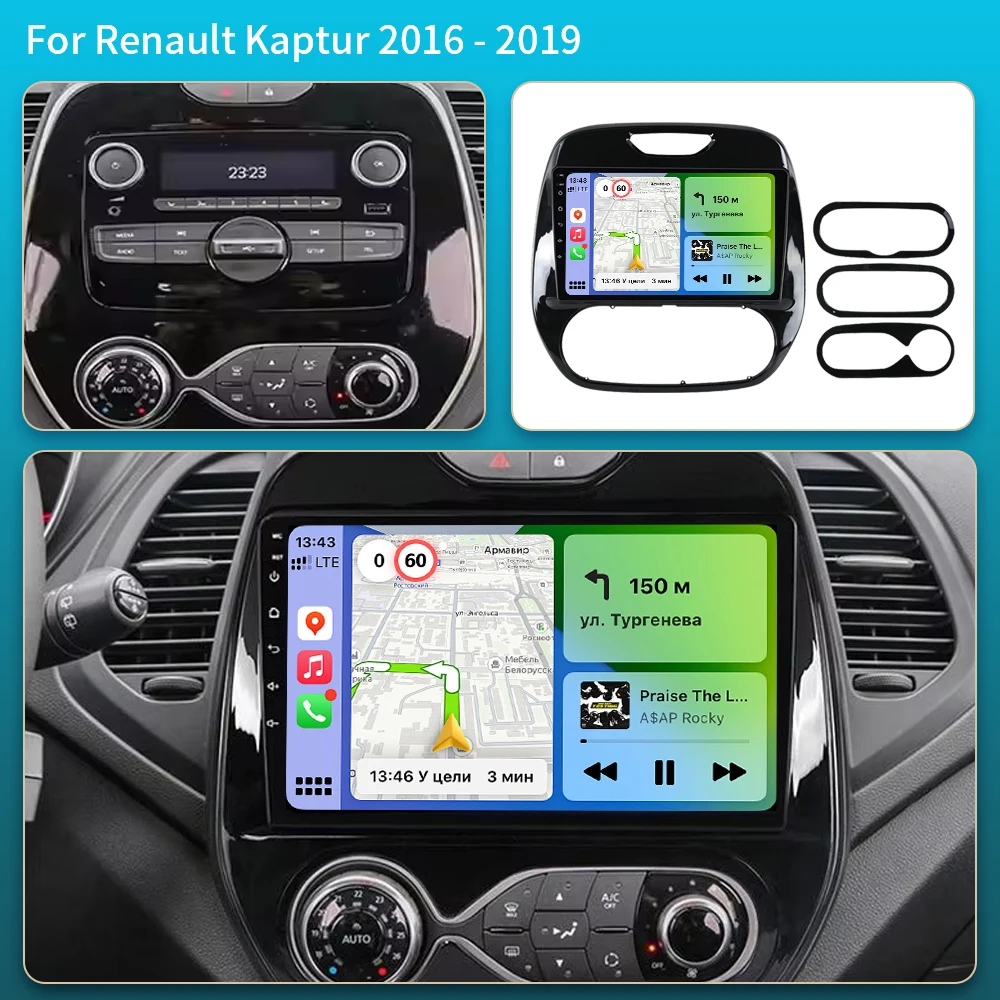 5G Android 16 Car Radio Multimedia for Renault Kaptur Captur Clio Samsung QM3 2013-2019 with Wireless Carplay Android Auto BT