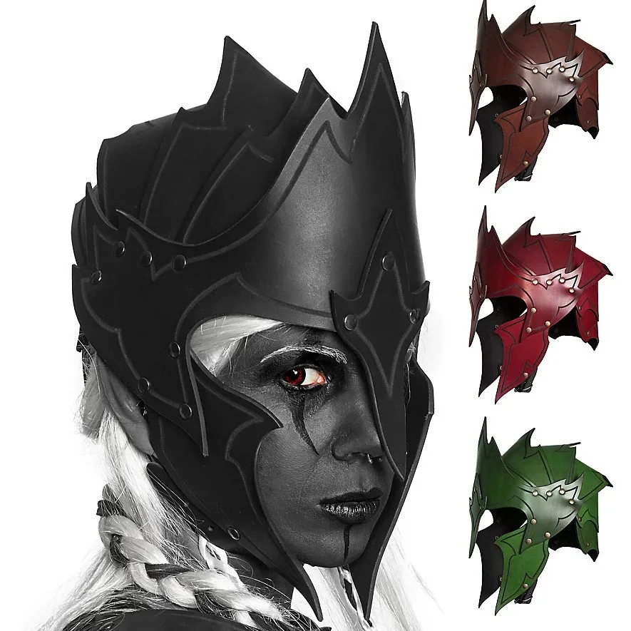 مضحك الجلود الكتف درع الماس على شكل قناع نورس فايكنغ القرون الوسطى تأثيري الأداء الدعامة