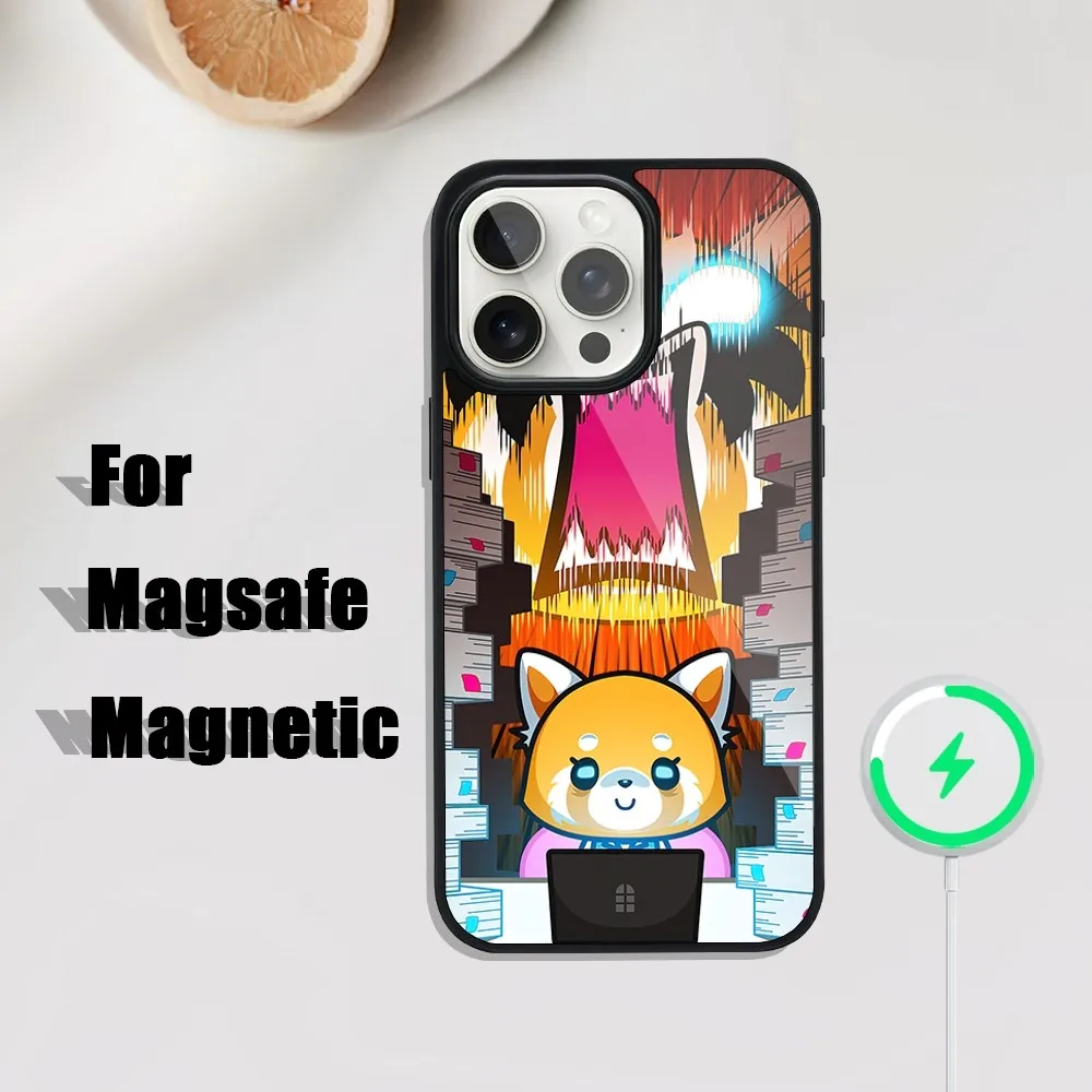 Aggretsuko Retsuko Red Panda Phone Case For iphone Pro 11 Max 13 12 14 Mini 15 Plus Magsafe Magnetic Wireless Charging Shell