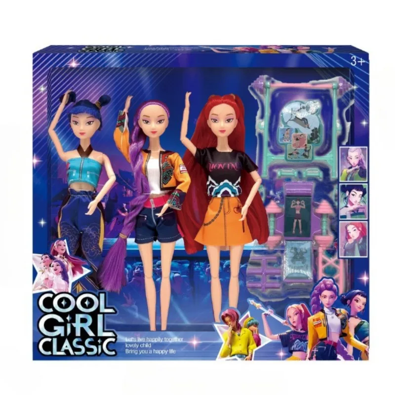 Nieuwe 30 cm DIY Demon Hunters Idol Poppen Leuke Mini Accessoires Pop Speelsets Demon Hunters Action Figure Slayer Vinyl Pop speelgoed Gift