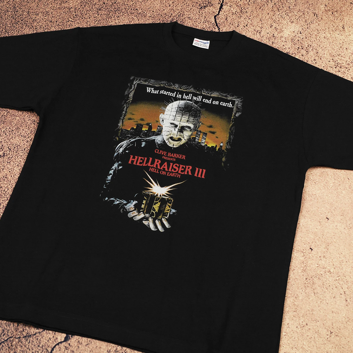 Hellraiser T-Shirt Hell on Earth Clive Barker Horror Movie Re-Animator Suspiria Men's Clothing Short Sleeve Cotton Tee Shirt